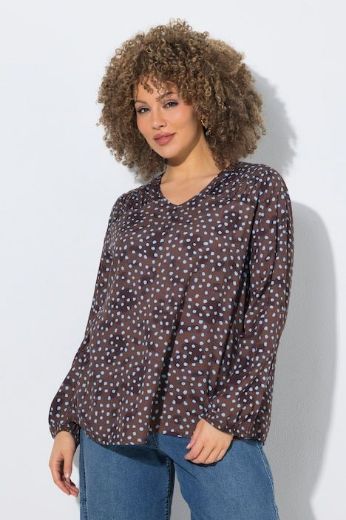 Moda za polnejše Bluza dugih rukava V ovratnika plus velikost, xxl, Ulla Popken in Johann Popken (JP1880)