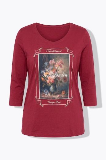 Moda za polnejše Majica 3/4 rukava V ovratnika plus velikost, xxl, Ulla Popken in Johann Popken (JP1880)