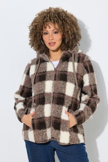 Moda za polnejše Jakna plišana s kapuljačom plus velikost, xxl, Ulla Popken in Johann Popken (JP1880)