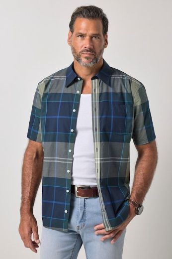 Moda za polnejše Košulja karirana kratkih rukava plus velikost, xxl, Ulla Popken in Johann Popken (JP1880)