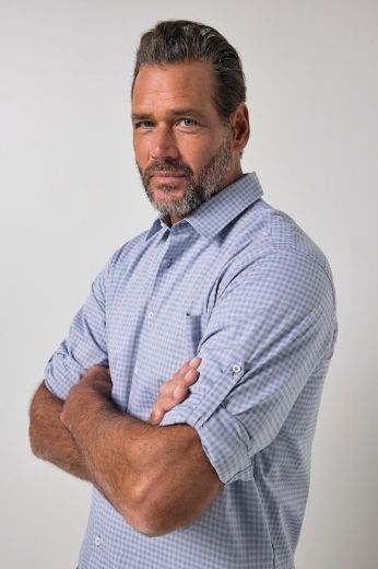 Moda za polnejše Košulja karirana dugih ukava plus velikost, xxl, Ulla Popken in Johann Popken (JP1880)