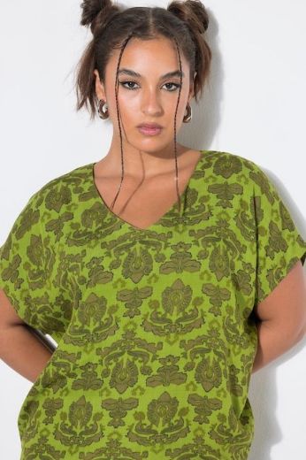 Moda za polnejše Bluza kratkih rukava V ovratnika plus velikost, xxl, Ulla Popken in Johann Popken (JP1880)