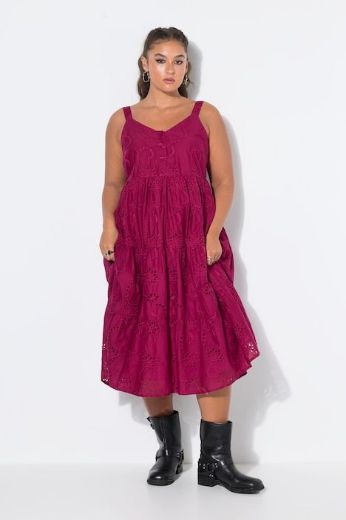 Moda za polnejše Haljina midi bez rukava A kroja plus velikost, xxl, Ulla Popken in Johann Popken (JP1880)