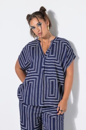 Moda za polnejše Bluza šireg kroja kratkih rukava plus velikost, xxl, Ulla Popken in Johann Popken (JP1880)