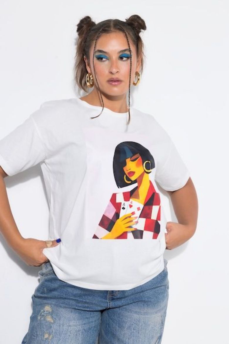 Moda za polnejše Majica kratkih rukava šireg kroja plus velikost, xxl, Ulla Popken in Johann Popken (JP1880)