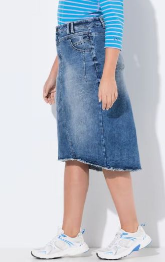 Moda za polnejše Suknja traper plus velikost, xxl, Ulla Popken in Johann Popken (JP1880)