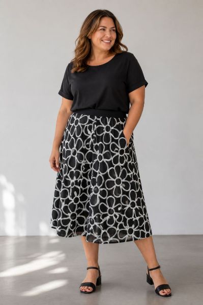 Slika Suknja elegantna midi A kroja