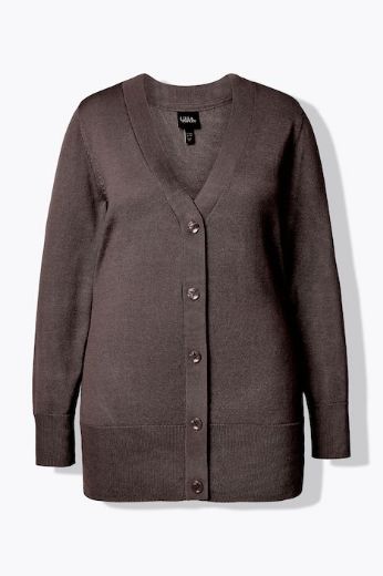 Moda za polnejše Kardigan klasični V ovratnik plus velikost, xxl, Ulla Popken in Johann Popken (JP1880)