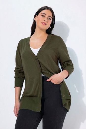 Moda za polnejše Kardigan klasični V ovratnik plus velikost, xxl, Ulla Popken in Johann Popken (JP1880)
