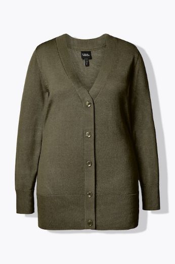 Moda za polnejše Kardigan klasični V ovratnik plus velikost, xxl, Ulla Popken in Johann Popken (JP1880)