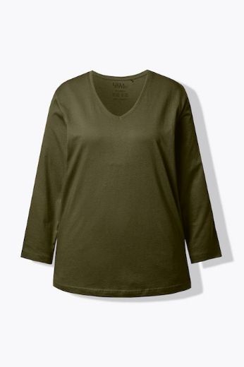 Moda za polnejše Majica Basic dugi rukavi plus velikost, xxl, Ulla Popken in Johann Popken (JP1880)
