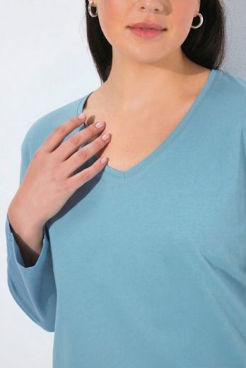 Moda za polnejše Majica Basic dugi rukavi plus velikost, xxl, Ulla Popken in Johann Popken (JP1880)