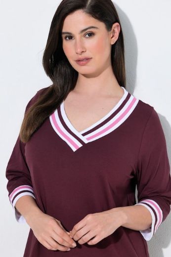 Moda za polnejše Spavaćica s V izrezom na pruge plus velikost, xxl, Ulla Popken in Johann Popken (JP1880)