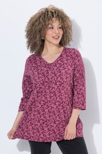 Moda za polnejše Majica s 3/4 rukavima A kroja cvjetnog printa plus velikost, xxl, Ulla Popken in Johann Popken (JP1880)