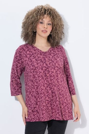 Moda za polnejše Majica s 3/4 rukavima A kroja cvjetnog printa plus velikost, xxl, Ulla Popken in Johann Popken (JP1880)