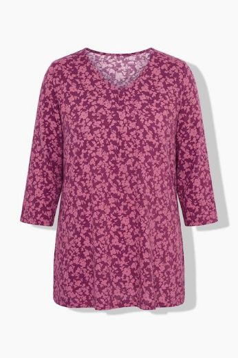 Moda za polnejše Majica s 3/4 rukavima A kroja cvjetnog printa plus velikost, xxl, Ulla Popken in Johann Popken (JP1880)
