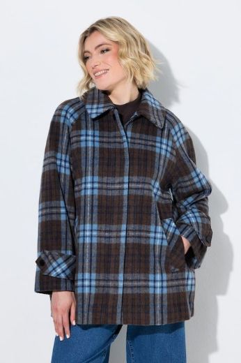 Moda za polnejše Jakna karirana A kroja s kragnom plus velikost, xxl, Ulla Popken in Johann Popken (JP1880)