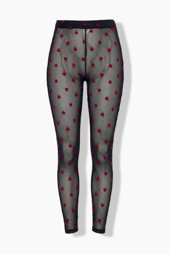 Moda za polnejše Tajice mrežaste s uzorkom srca plus velikost, xxl, Ulla Popken in Johann Popken (JP1880)