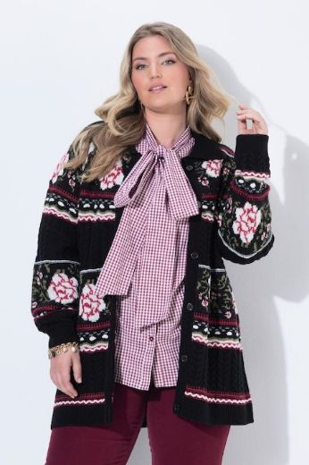 Moda za polnejše Kardigan dugih rukava s cvjetnim uzorkom plus velikost, xxl, Ulla Popken in Johann Popken (JP1880)
