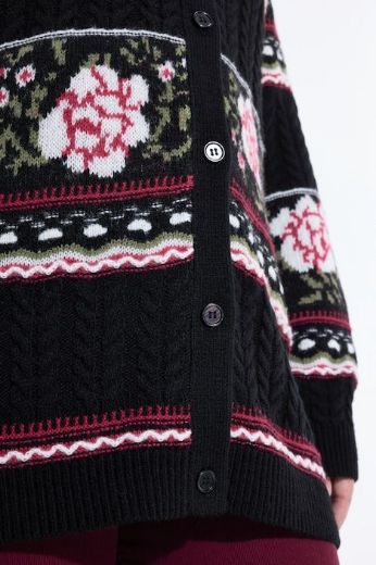 Moda za polnejše Kardigan dugih rukava s cvjetnim uzorkom plus velikost, xxl, Ulla Popken in Johann Popken (JP1880)