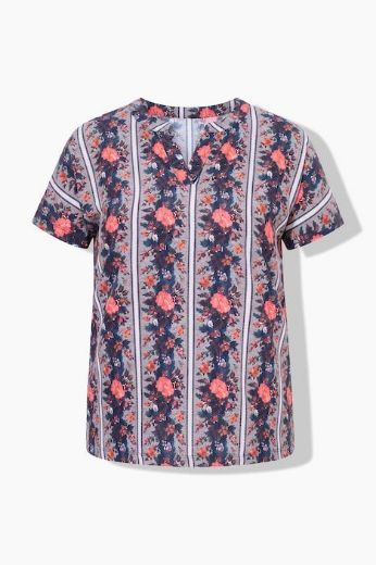 Moda za polnejše Bluza kratkih rukava s prorezom na izrezu i uzorkom plus velikost, xxl, Ulla Popken in Johann Popken (JP1880)