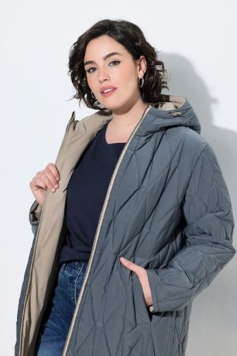 Moda za polnejše Jakna dvostrana vodoodbojna A kroja s kapuljačom plus velikost, xxl, Ulla Popken in Johann Popken (JP1880)