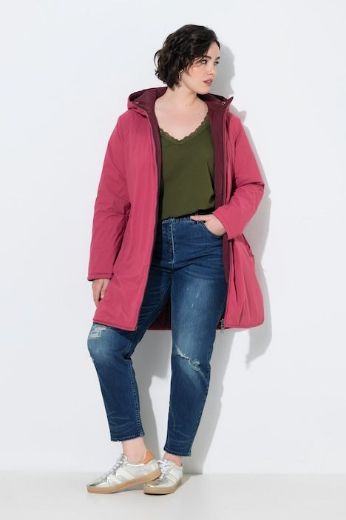 Moda za polnejše Jakna dvostrana vodoodbojna A kroja s kapuljačom plus velikost, xxl, Ulla Popken in Johann Popken (JP1880)