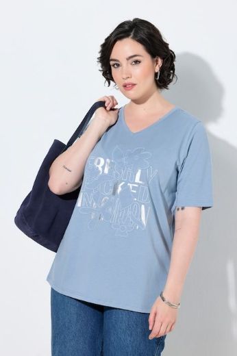 Moda za polnejše Majica kratkih rukava V izreza s aplikacijom plus velikost, xxl, Ulla Popken in Johann Popken (JP1880)