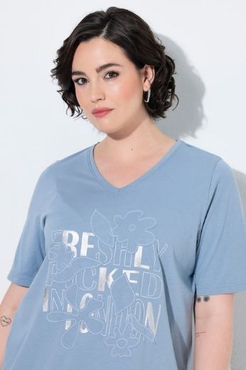 Moda za polnejše Majica kratkih rukava V izreza s aplikacijom plus velikost, xxl, Ulla Popken in Johann Popken (JP1880)