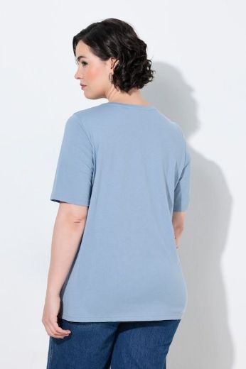 Moda za polnejše Majica kratkih rukava V izreza s aplikacijom plus velikost, xxl, Ulla Popken in Johann Popken (JP1880)