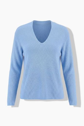 Moda za polnejše Pulover dugih rukava V izreza plus velikost, xxl, Ulla Popken in Johann Popken (JP1880)