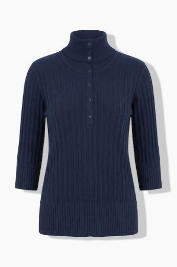 Moda za polnejše Pulover 3/4 rukava s dolčevita ovratnikom plus velikost, xxl, Ulla Popken in Johann Popken (JP1880)