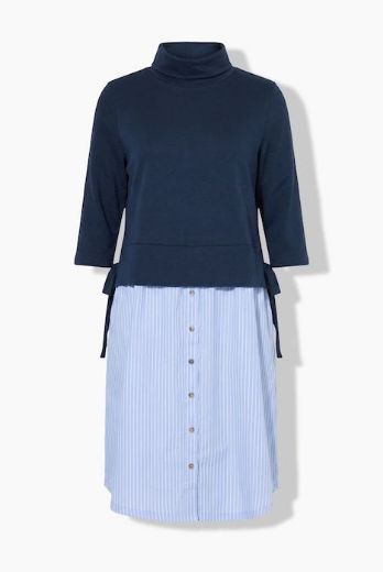 Moda za polnejše Haljina midi 3/4 rukava s dolčevita ovratnikom plus velikost, xxl, Ulla Popken in Johann Popken (JP1880)