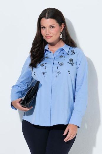 Moda za polnejše Bluza dugih rukava s kragnom i ukrasima plus velikost, xxl, Ulla Popken in Johann Popken (JP1880)