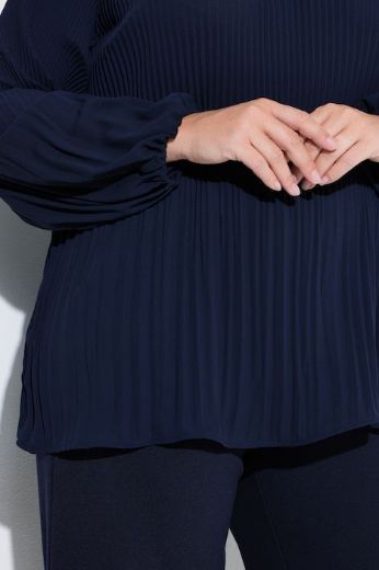Moda za polnejše Bluza dugih rukava plisirana A kroja plus velikost, xxl, Ulla Popken in Johann Popken (JP1880)