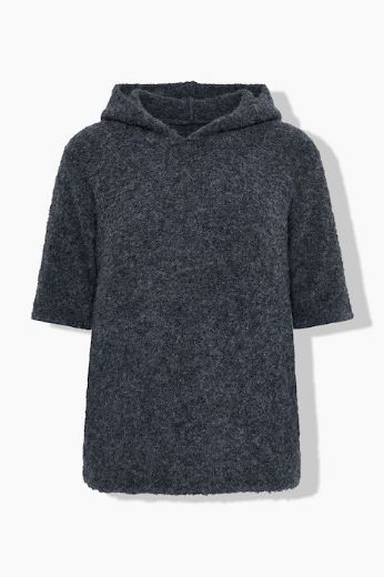 Moda za polnejše Pulover pleteni kratkih rukava s kapuljačom plus velikost, xxl, Ulla Popken in Johann Popken (JP1880)