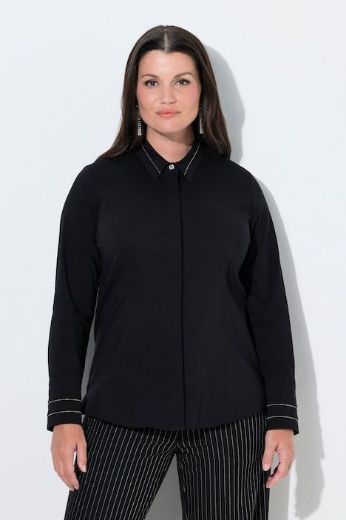 Moda za polnejše Bluza dugih rukava s kragnom i ukrasnim perlicama plus velikost, xxl, Ulla Popken in Johann Popken (JP1880)