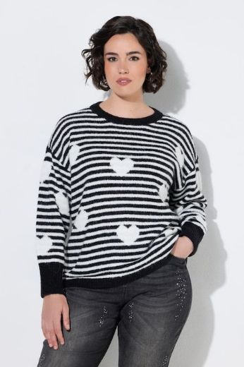 Moda za polnejše Pulover dugih rukava okruglog izreza plus velikost, xxl, Ulla Popken in Johann Popken (JP1880)