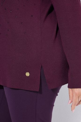 Moda za polnejše Pulover dugih rukava s ukrasnim kamenčićima plus velikost, xxl, Ulla Popken in Johann Popken (JP1880)
