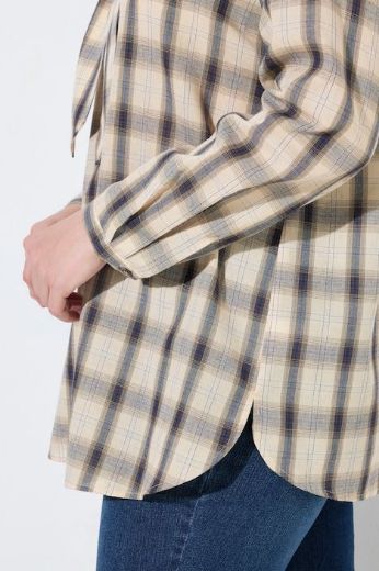 Moda za polnejše Bluza karirana dugih rukava A kroja plus velikost, xxl, Ulla Popken in Johann Popken (JP1880)
