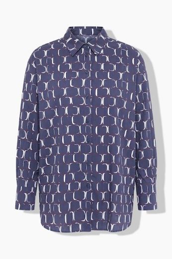 Moda za polnejše Bluza dugih rukava šireg kroja s kragnom i uzorkom plus velikost, xxl, Ulla Popken in Johann Popken (JP1880)
