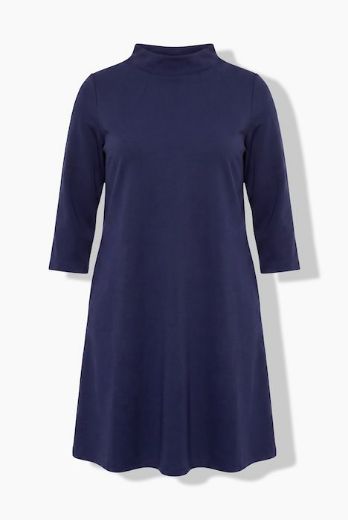 Moda za polnejše Haljina 3/4 rukava A kroja s povišenim ovratnikom plus velikost, xxl, Ulla Popken in Johann Popken (JP1880)
