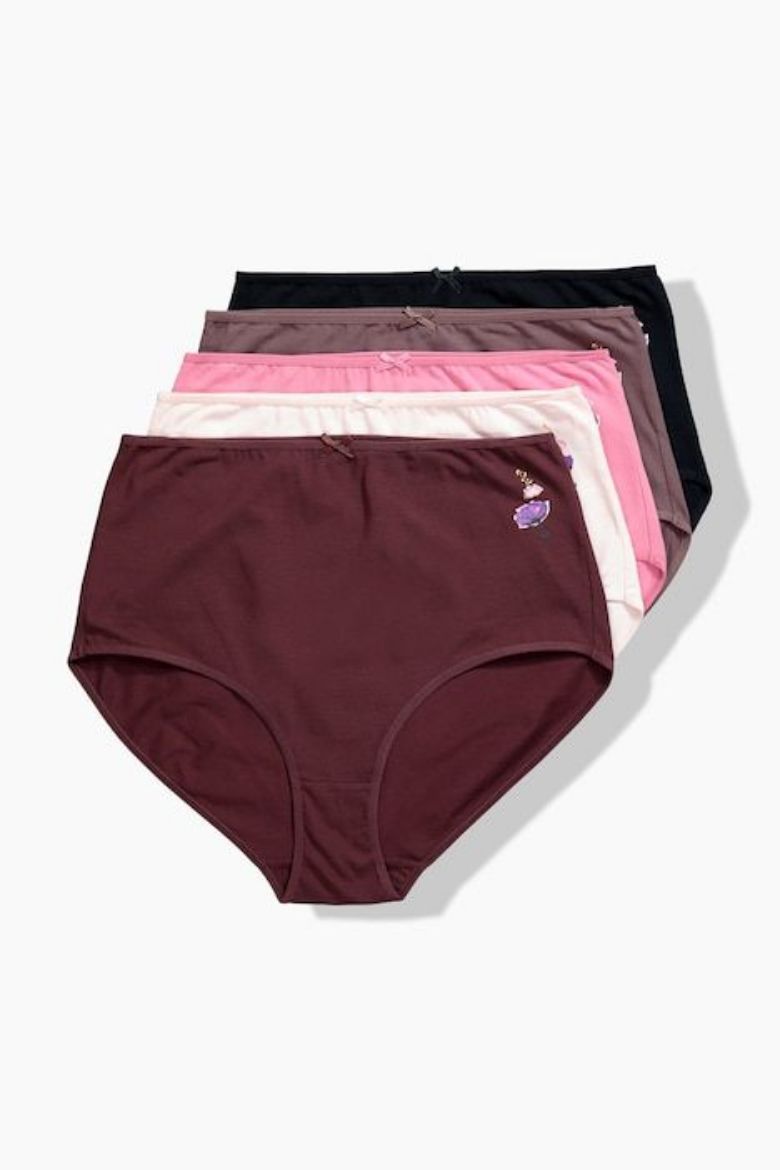 Moda za polnejše Gaćice maxi 5 u paketu s cvjetnim motivom plus velikost, xxl, Ulla Popken in Johann Popken (JP1880)