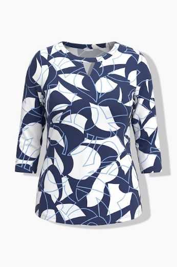 Moda za polnejše Majica 3/4 rukava okruglog izreza s uzorkom plus velikost, xxl, Ulla Popken in Johann Popken (JP1880)