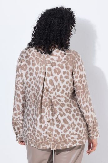 Moda za polnejše Bluza dugih rukava A kroja okruglog izreza s leopard uzorkom plus velikost, xxl, Ulla Popken in Johann Popken (JP1880)