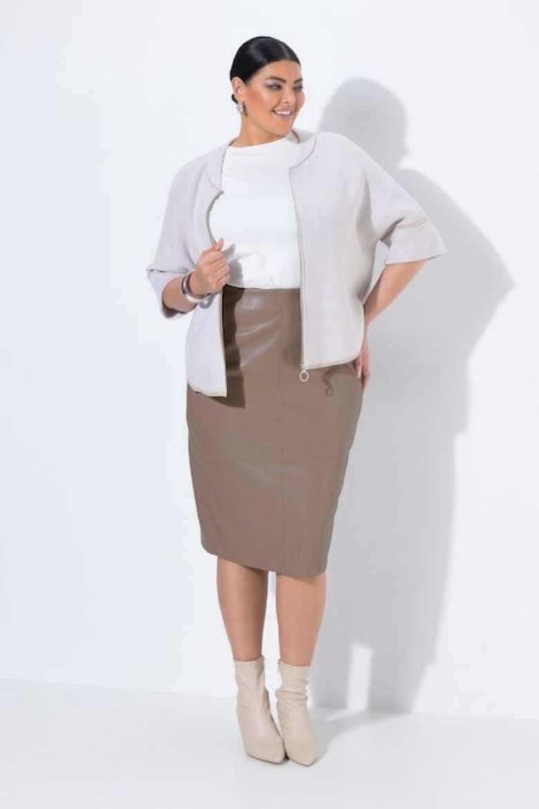 Moda za polnejše Suknja uskog kroja imitacije kože plus velikost, xxl, Ulla Popken in Johann Popken (JP1880)
