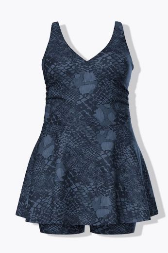 Moda za polnejše Kupaći kostim s haljinicom V izreza plus velikost, xxl, Ulla Popken in Johann Popken (JP1880)