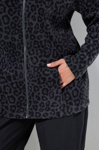 Moda za polnejše Jakna dugih rukava od flisa s povišenim ovratnikom i leopard uzorkom plus velikost, xxl, Ulla Popken in Johann Popken (JP1880)