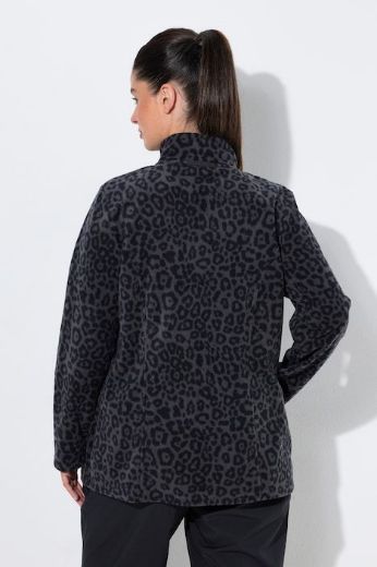 Moda za polnejše Jakna dugih rukava od flisa s povišenim ovratnikom i leopard uzorkom plus velikost, xxl, Ulla Popken in Johann Popken (JP1880)