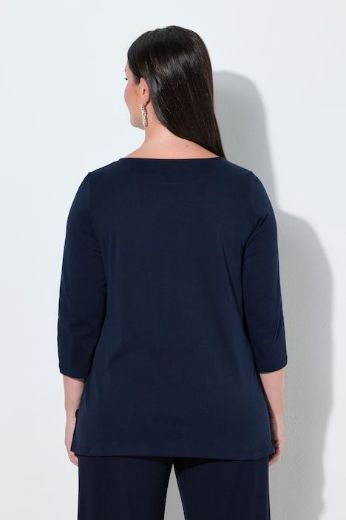 Moda za polnejše Majica 3/4 rukava lađa izreza s ukrasnim kamenčićima plus velikost, xxl, Ulla Popken in Johann Popken (JP1880)